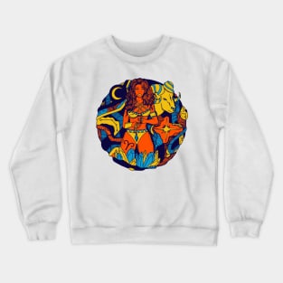 Orange Blue Aries Beauty Crewneck Sweatshirt